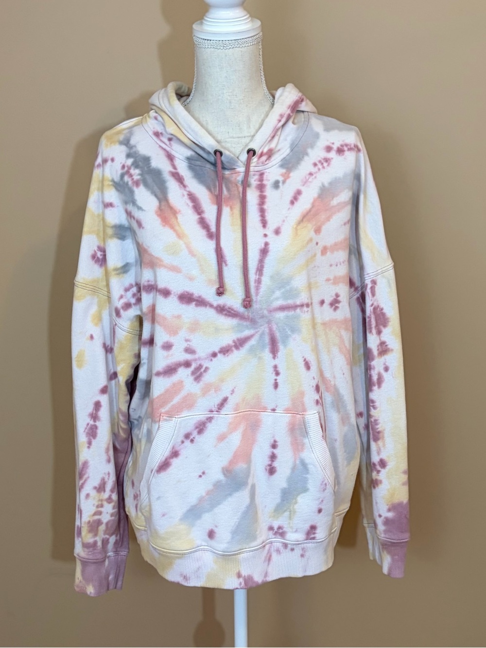 Aeropostale Large Oversized Tie Dye Pullover Hoodie Sweatshirt